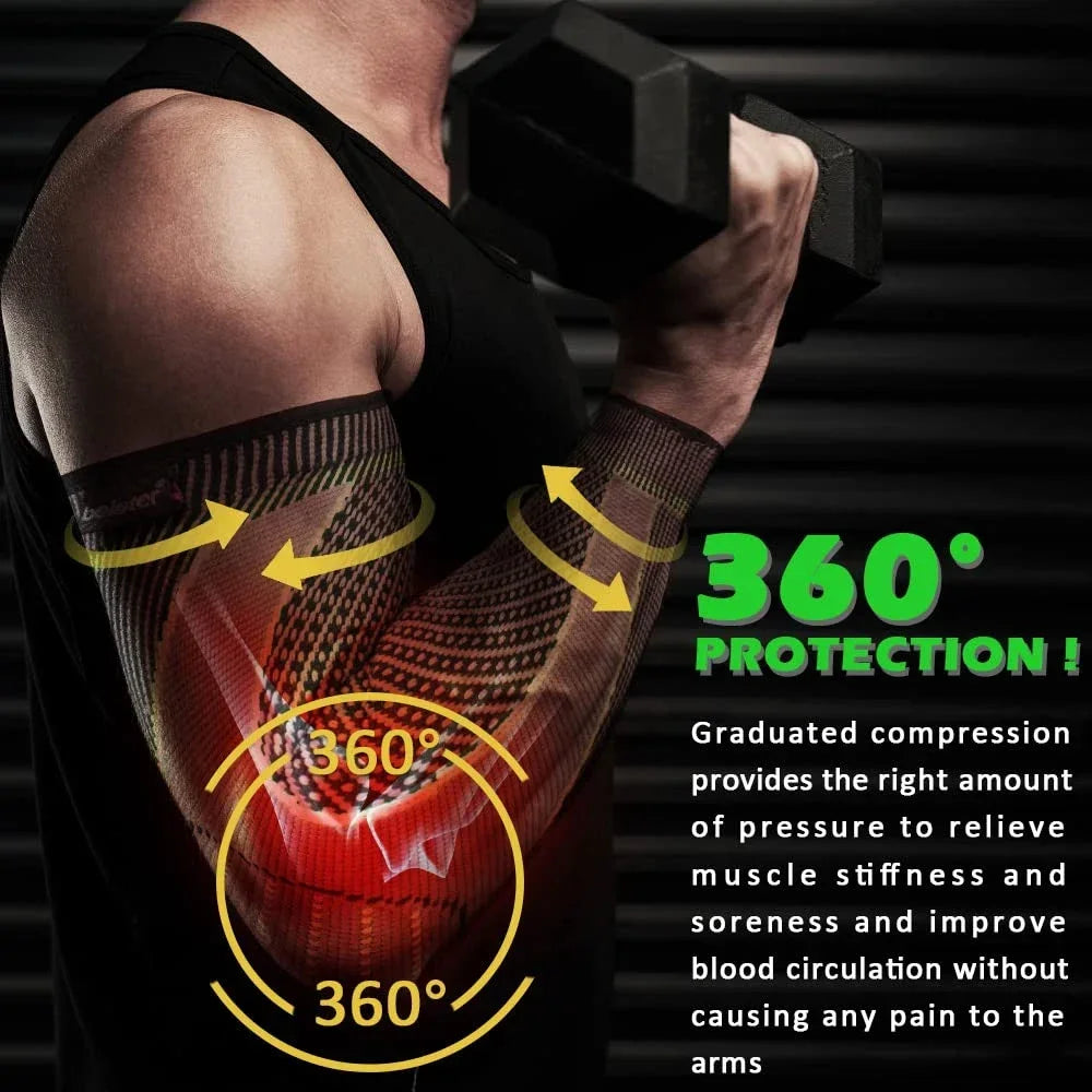 1PCS Sports Arm Compression Sleeve Anti-Slip Elbow Support Men Women Cycling Basketball Football Volleyball Baseball Tennis Golf from China