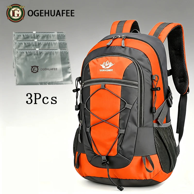 OGEHUAFEE Multi-functional Outdoor Hiking Backpack, Unisex Multi-purpose Bag, Lightweight Travel Hiking Luggage Storage Pack, Compatible with Stabilizing Trekking Poles
