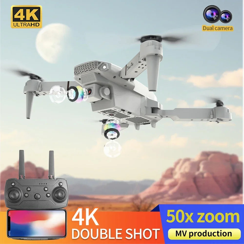 Professional mini remote control drone E88 4K HD aerial camera WiFi FPV foldable quadcopter RC helicopter Children's toy Gift from China