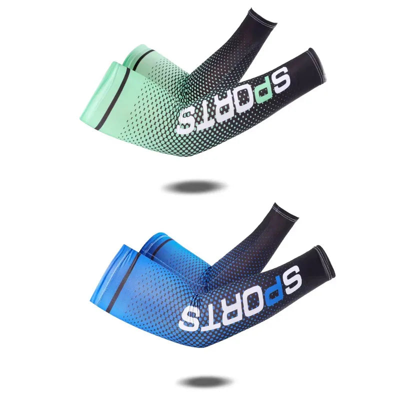 1/2pairs Summer Fashio Sunscreen Ice Silk Sleeve UV Sun Protection Cooling Anti-Slip Arm Sleeves Men Women Outdoor Sport Cycling from China