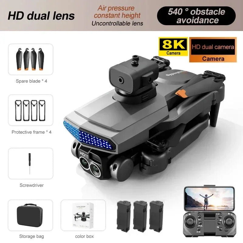 Professional 8K HD Dual Camera Drone with Optical Flow Localization Obstacle Avoidance
