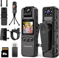 1080P FHD Mini Wearable Body Camera with Night Vision, 64GB Storage, 6-Hour Battery