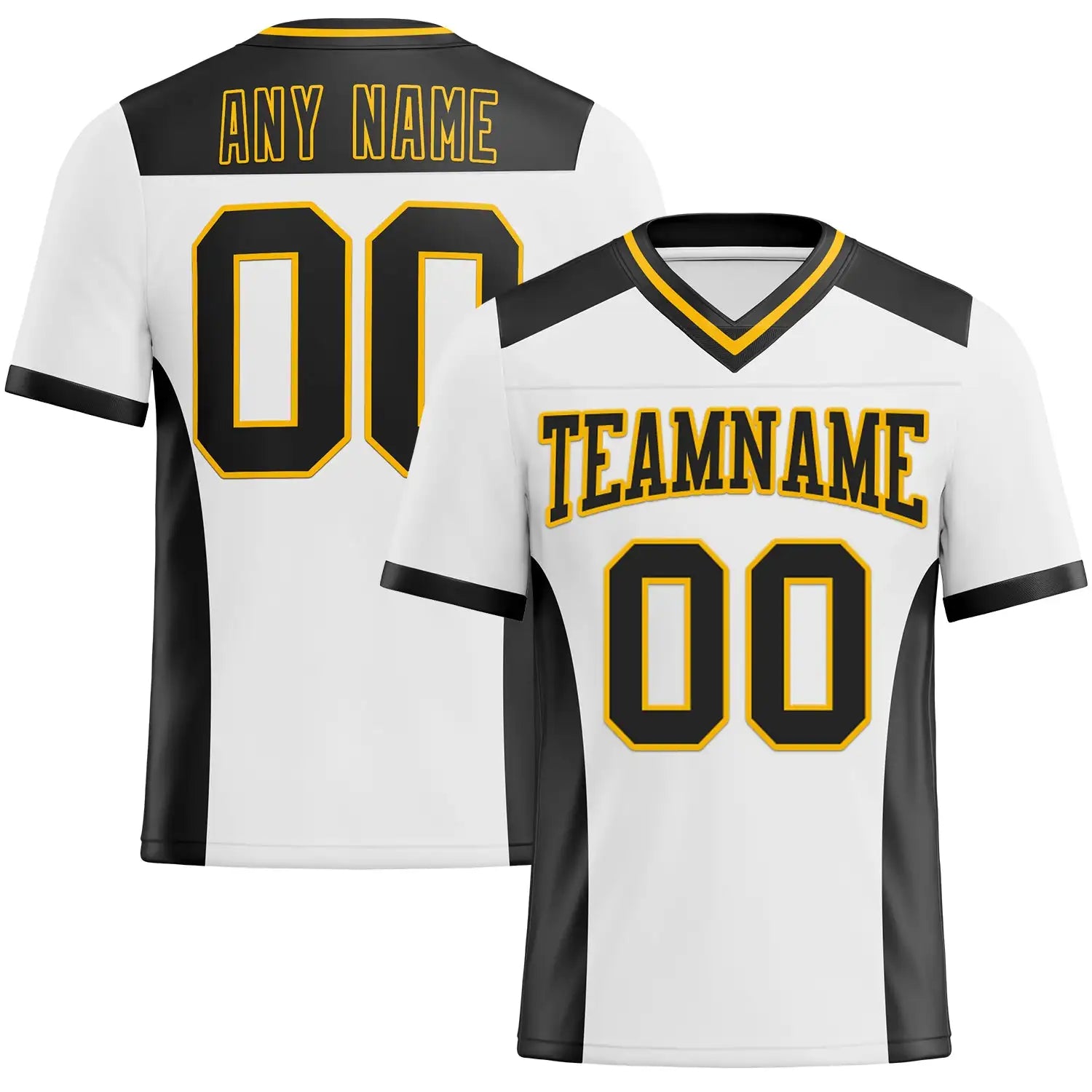 Custom Team Name, Your Name and Number V Neck Soccer Jersey Men