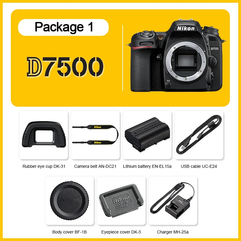 D7500 DX DSLR Camera 4K Professional Video Digital Cameras (No SD Card)