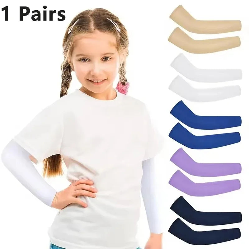 1 Pair Sports Cooling Arm Sleeves for Children