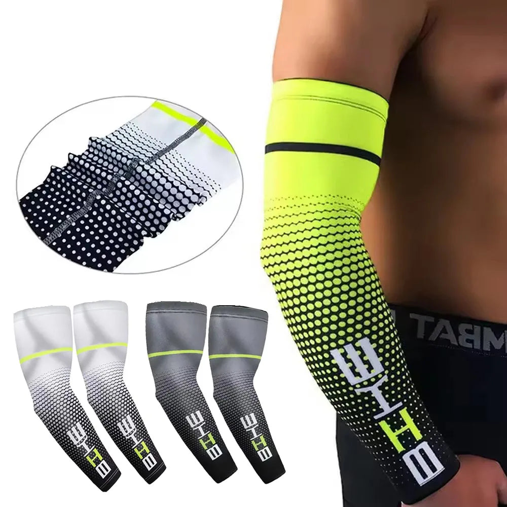 1 Pair Unisex Cycling Running Sports Sleeve Arm Cooling Sleeves UV Sun Protection Cuff Cover Protective Elastic Arm Sleeves New from China