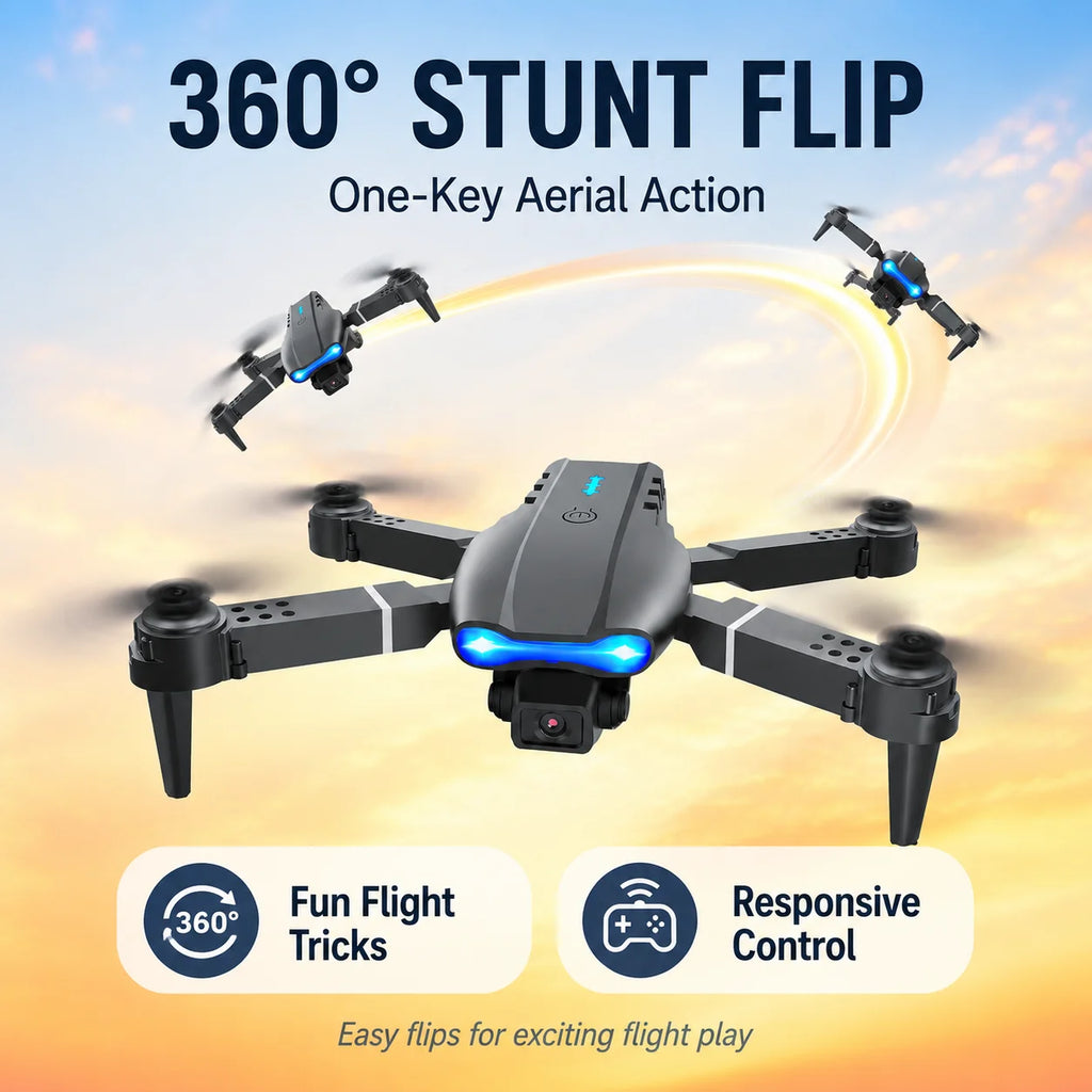 Drone With Screen Remote HD Dual Camera Optical Flow Hover 90° Adjustable Lens 50X Zoom 2.4G Real Time Image Transmission Foldable RC Quadcopter