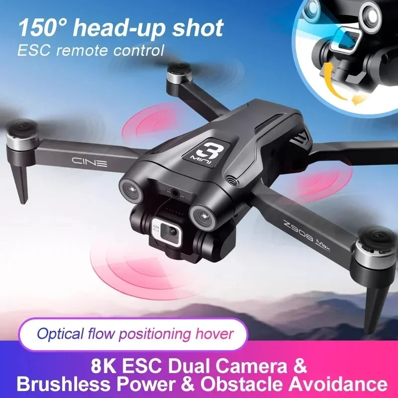 GPS Brushless 8K HD Dual Camera Drone with Obstacle Avoidance and 9000M RC Distance