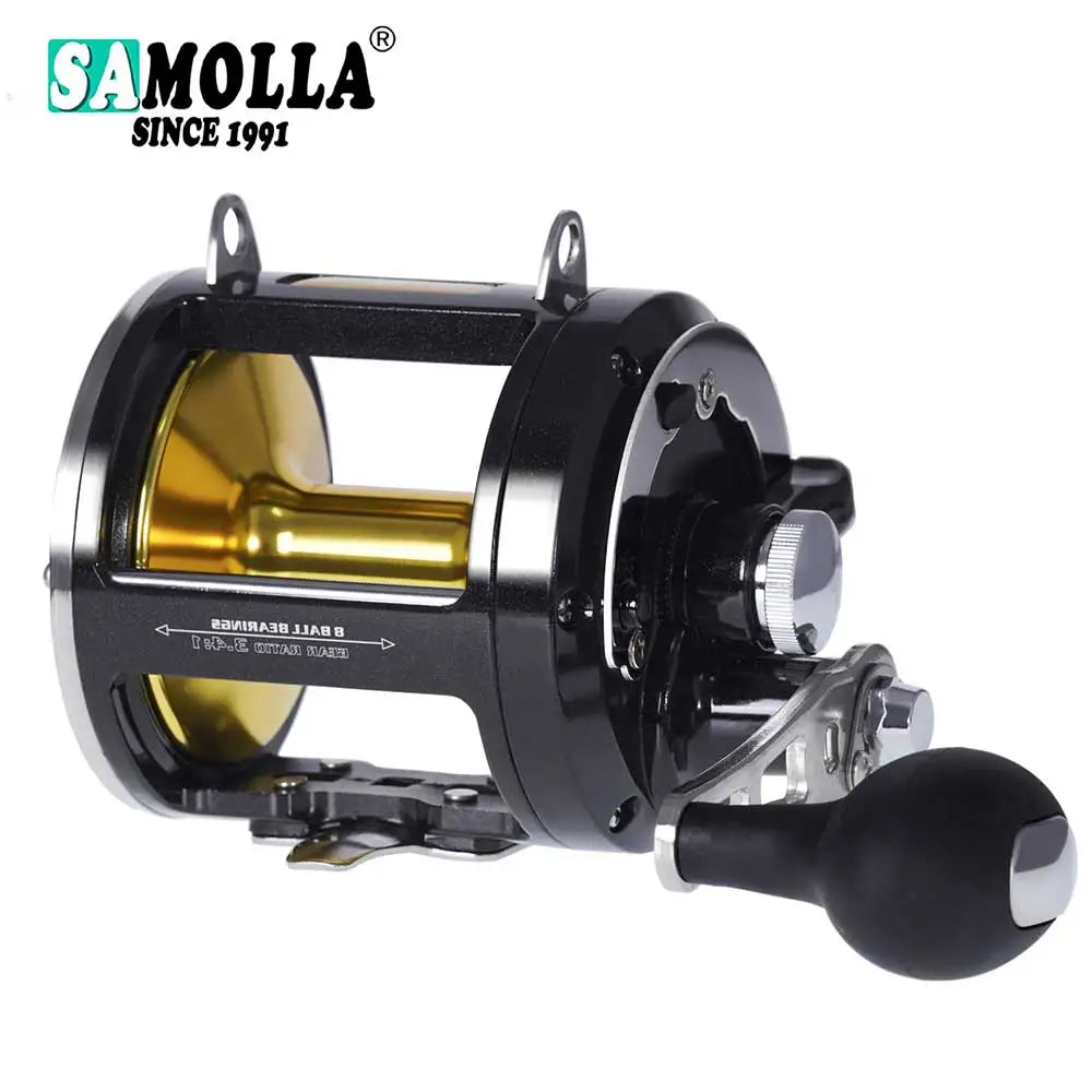 Trolling Drum Fishing Reels All Aluminum Alloy Body Sea Saltwater Accessories Drag 30KG Jigging Reel Boat Carretilha De Pesca from China