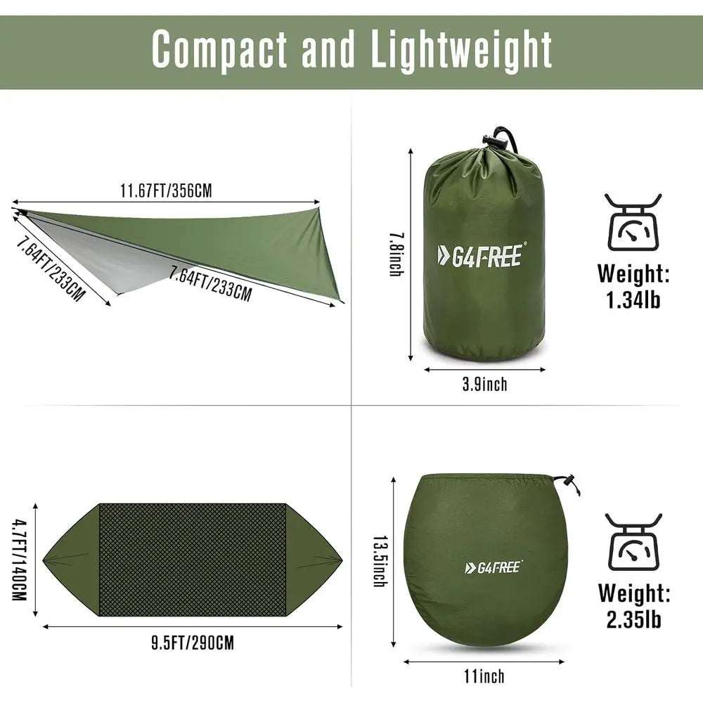 Large Camping Hammock with Bug Net and Rain Cover