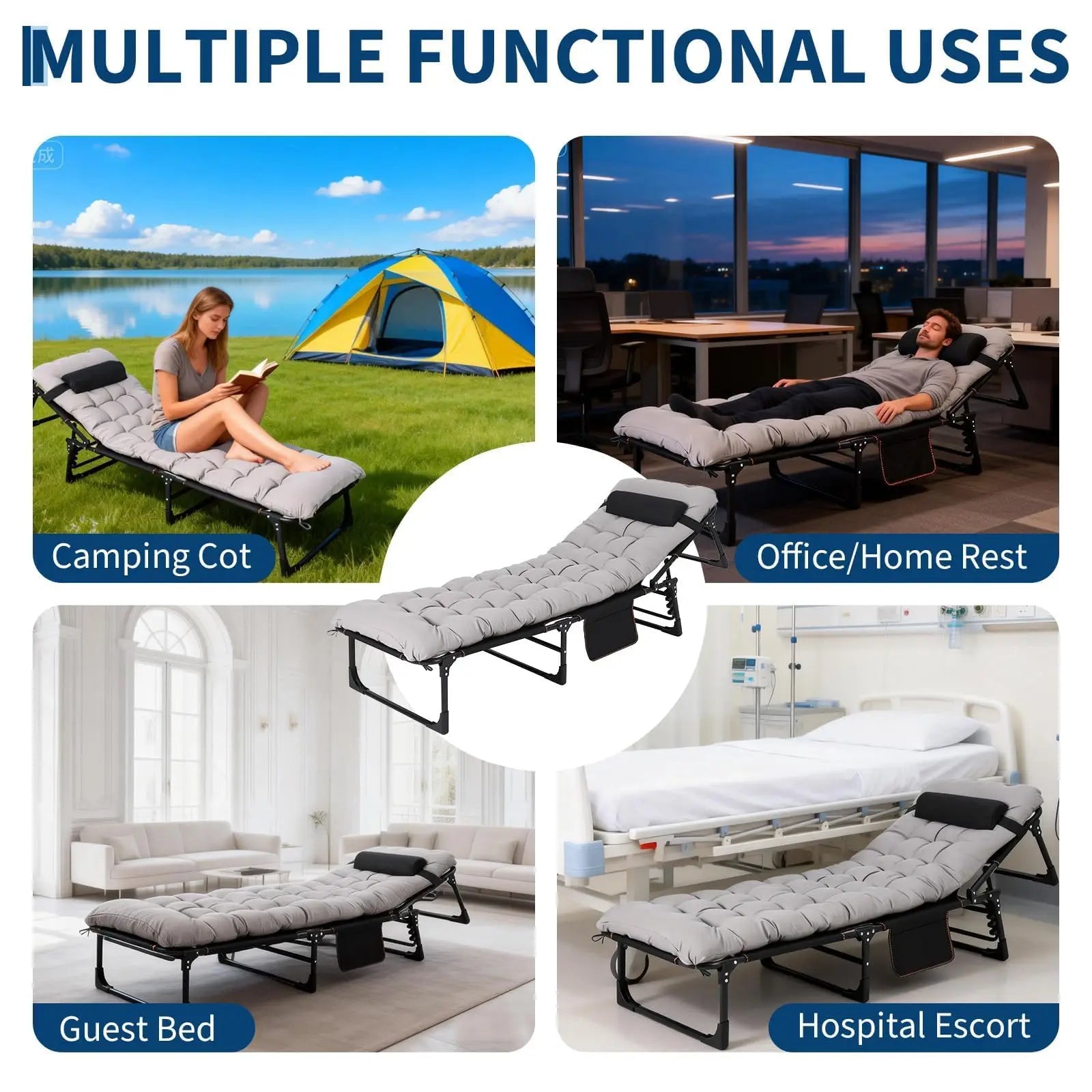 Portable Foldable Sleeping Camping Cot & Carry Bag