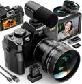 4K Digital Camera with 16X Digital Zoom,180°Flip Screen,52mm Macro Lens