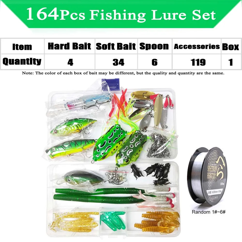 Fishing Lure Kit with Soft and Hard Bait