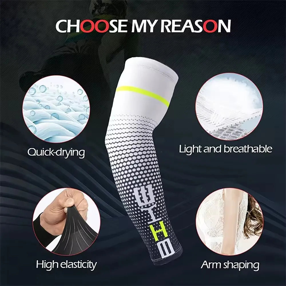 1 Pair Unisex Cycling Running Sports Sleeve Arm Cooling Sleeves UV Sun Protection Cuff Cover Protective Elastic Arm Sleeves New from China