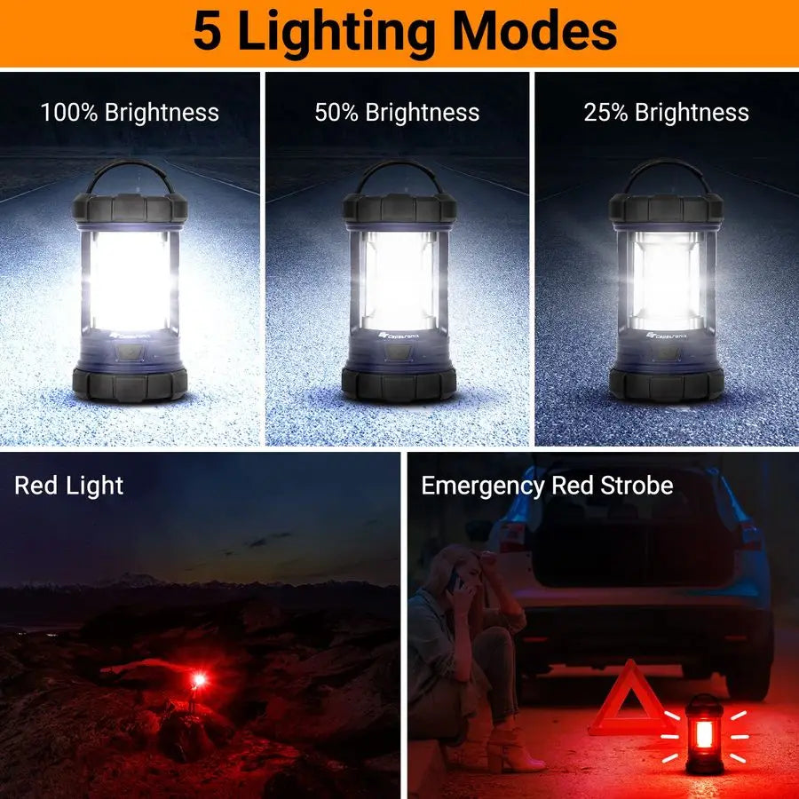 3200LM LED Phone Charger Rechargeable Camping Lantern