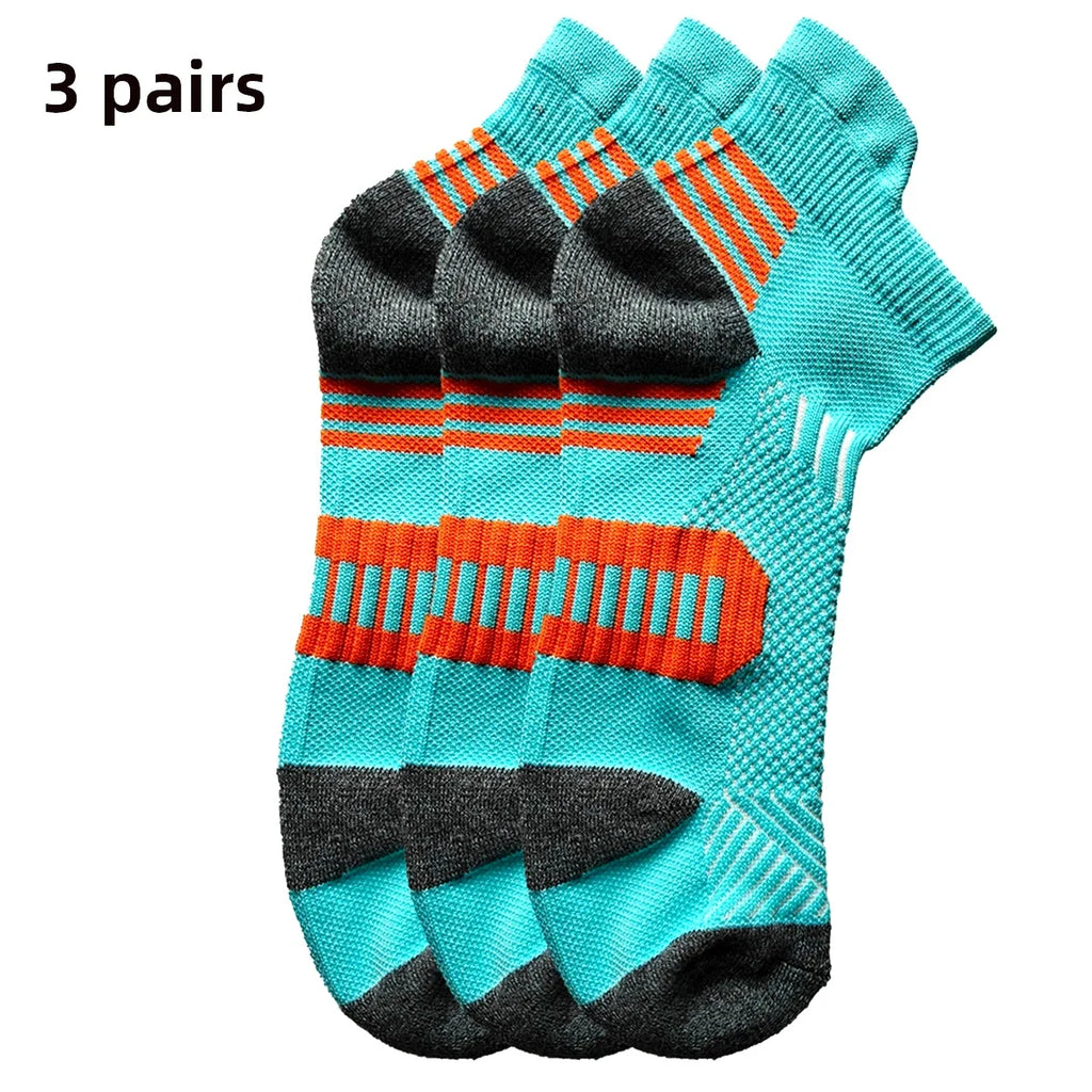 3/9 Pairs Non-Slip Sports Socks for Men & Women Thickened Towel Bottom Professional Running Fitness Training Basketball Socks