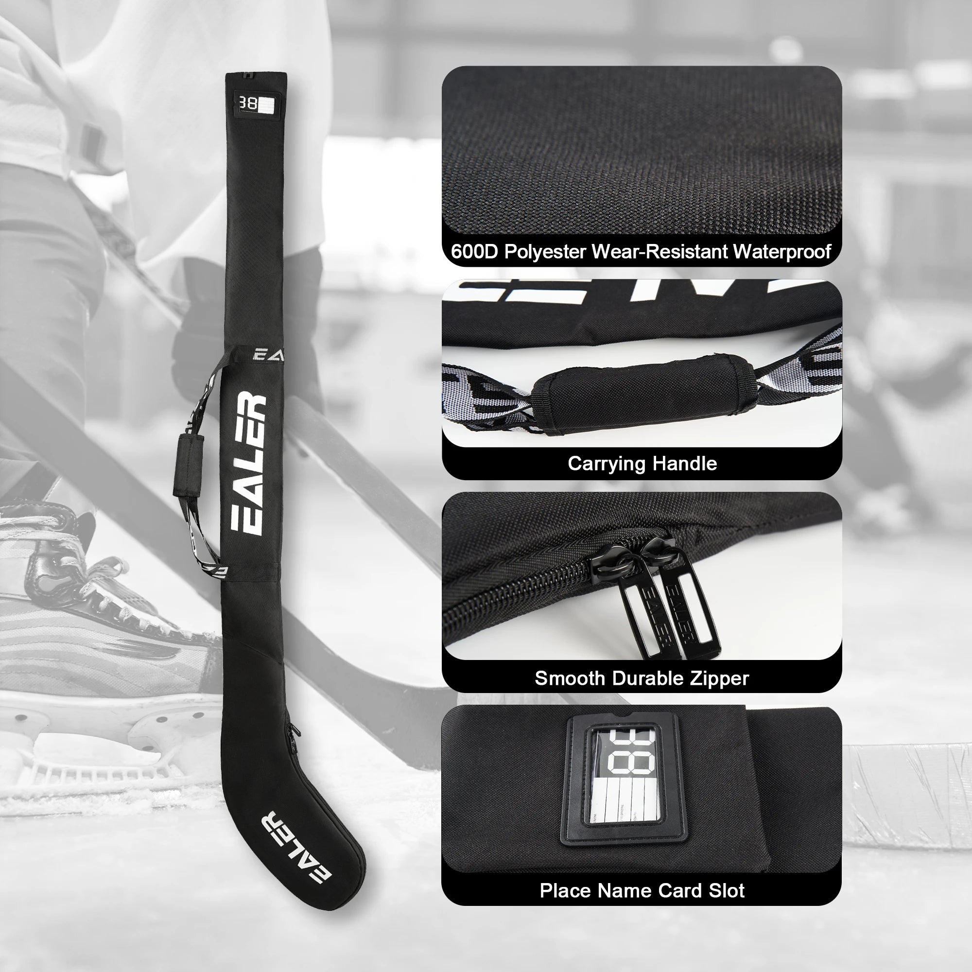 One Shoulder Hockey Stick Bag Black Light Waterproof