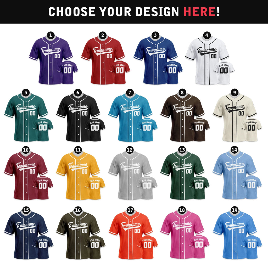 Custom Baseball Jersey for Youth Plain Personalized Baseball Uniform with Printed Team Name, Your Name and Number
