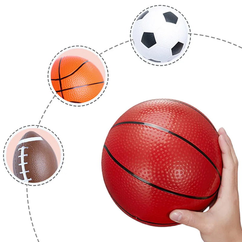 Mini Basketball Soccer Ball Rugby Inflatable Elasticity Party Favor Sports