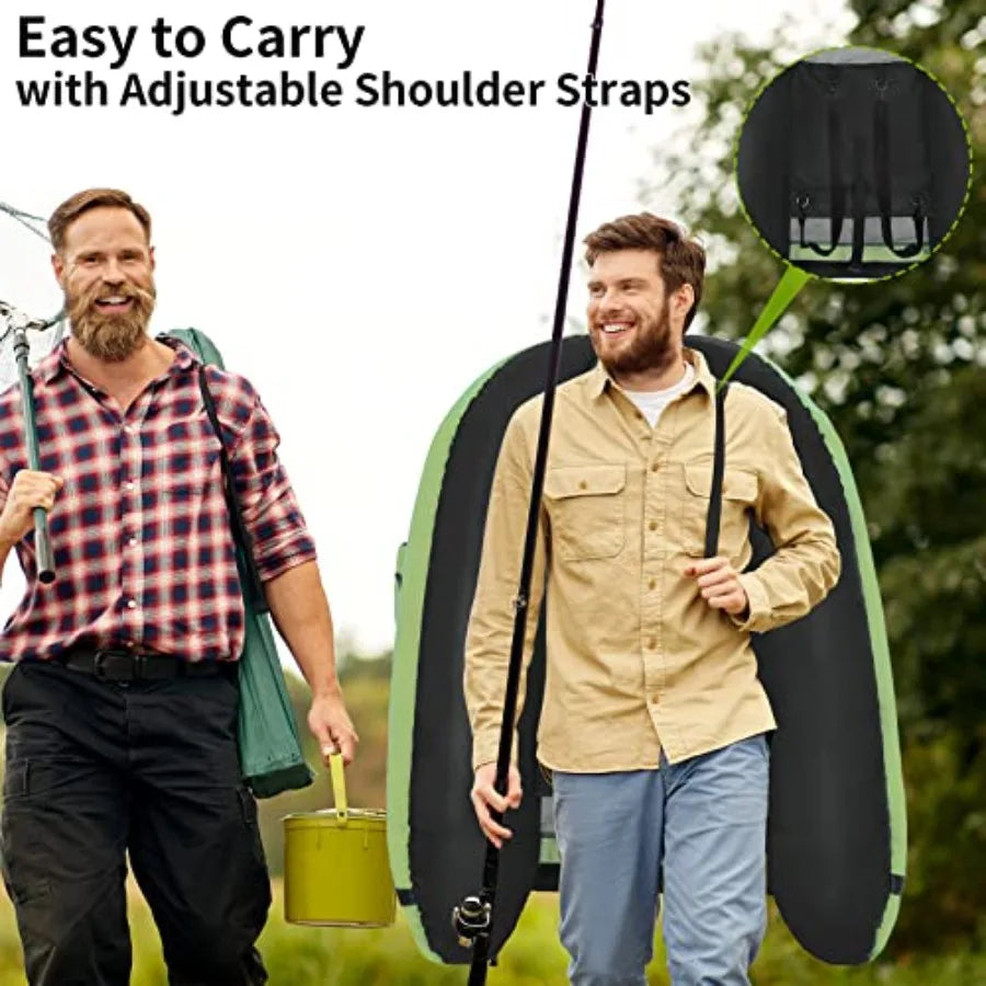Fishing Float Tube with Adjustable Backpack Straps Storage Pockets Fish Ruler Fly Fishing Boat with Pump Oar Rod Holder and Mou