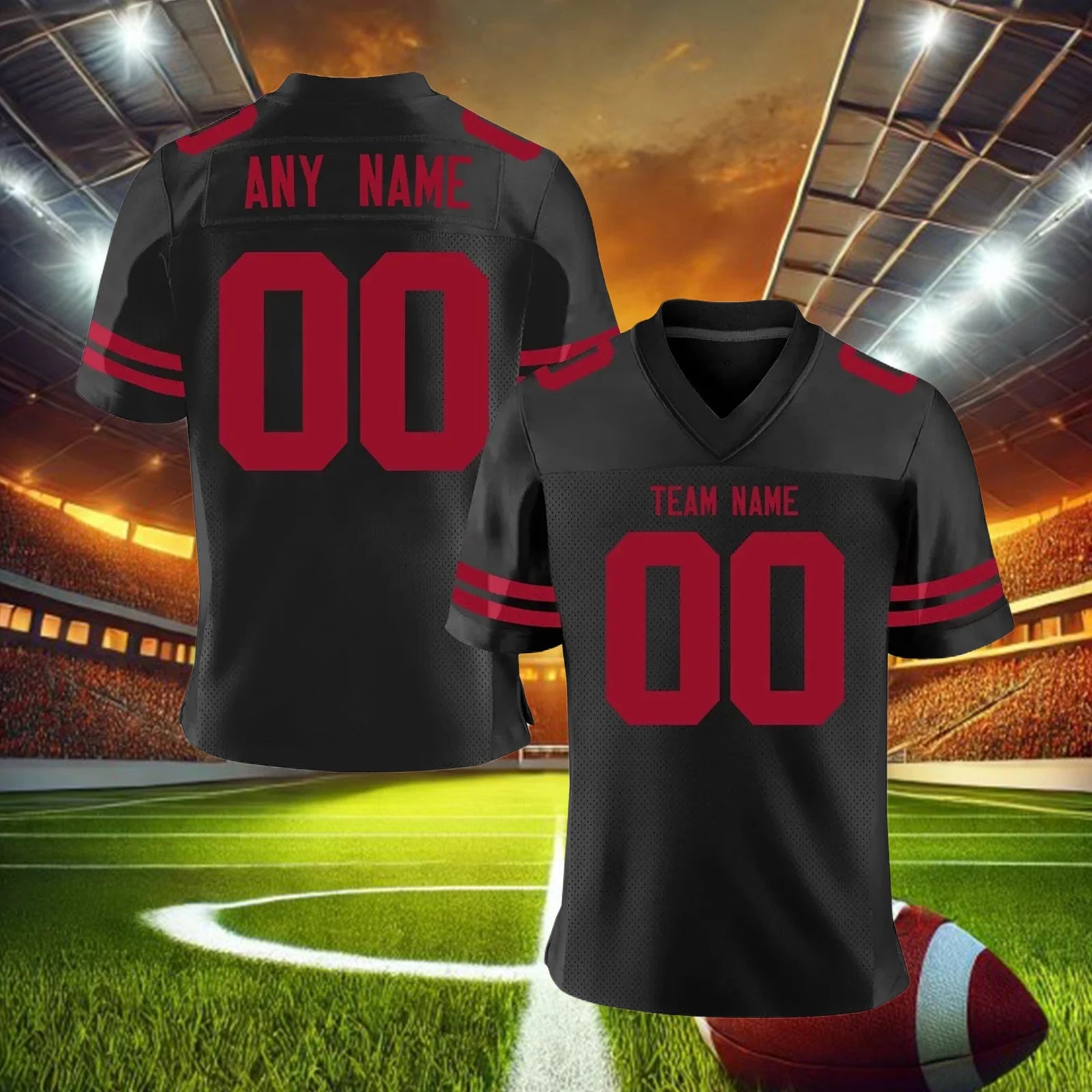 Custom American Football Jersey, Personalized Jersey with Printed Team Name, Number and Athlete Name (Men/Women/Youth) - From China