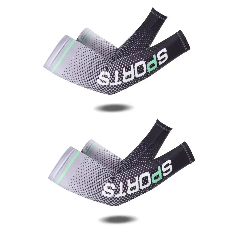 1/2pairs Summer Fashio Sunscreen Ice Silk Sleeve UV Sun Protection Cooling Anti-Slip Arm Sleeves Men Women Outdoor Sport Cycling from China