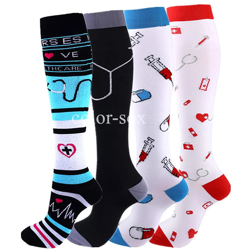 4 Pairs/Pack Compression Socks High Sports Socks