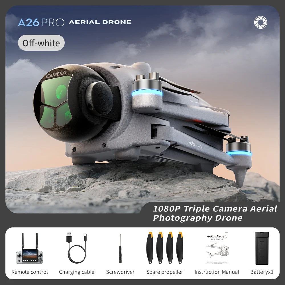 Lenovo A26 Pro Drone 4K HD 8k Triple Camera FPV Brushless Motor Obstacle Avoidance Foldable RC Quadcopter Professional Aerial from China