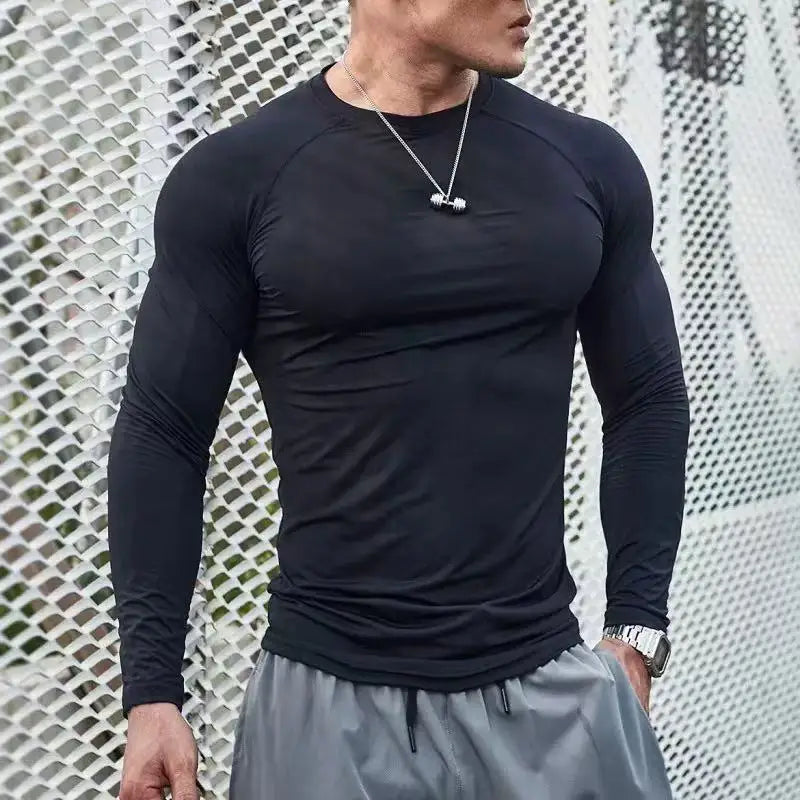 Men Long Sleeve Compression Fitness Tight Quick Dry T-Shirt