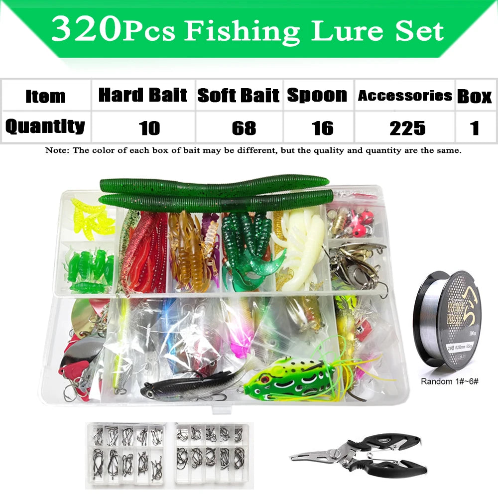 Fishing Lure Kit with Soft and Hard Bait
