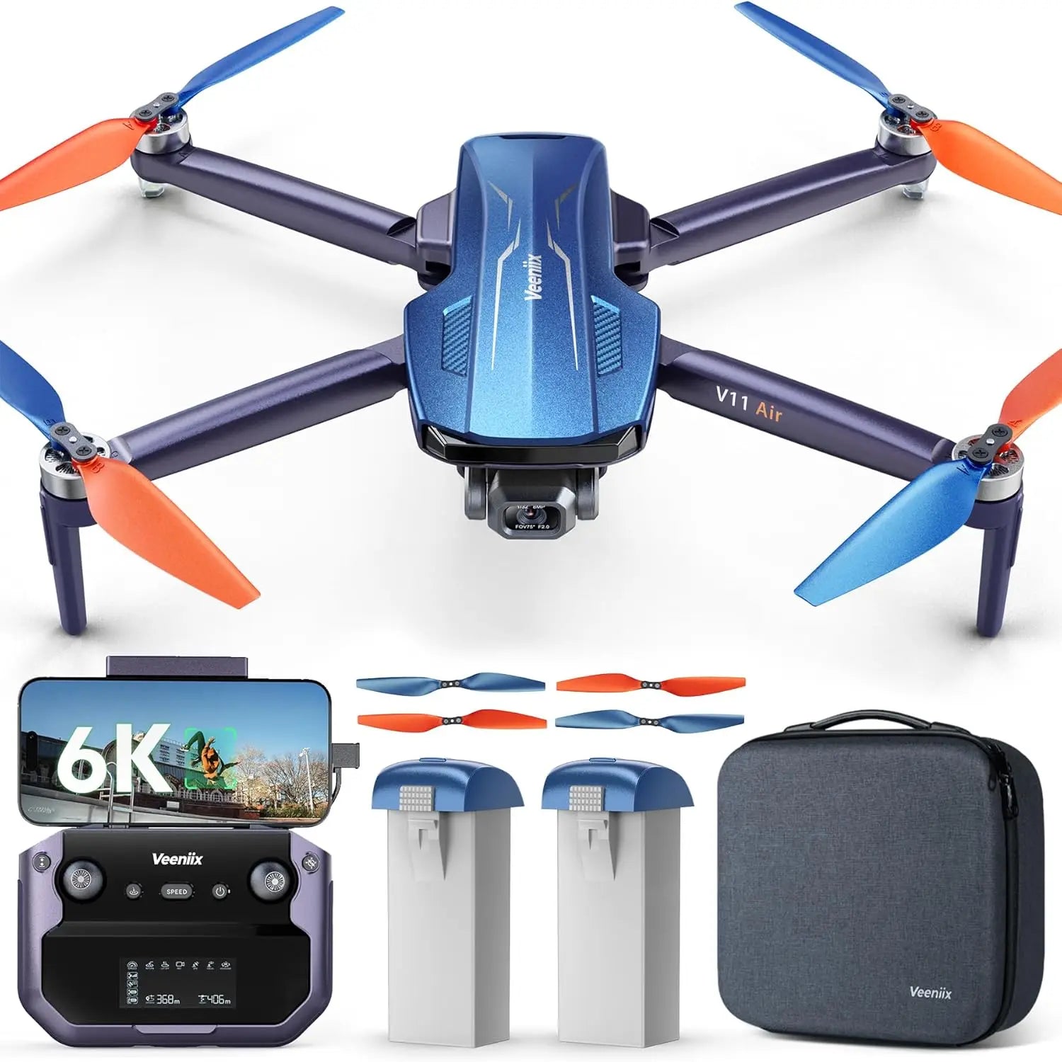 Air Drone with 6K UHD Camera, 3-Axis Gimbal, 70-Min Flight Time and Auto Return