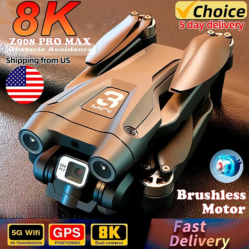 GPS Brushless 8K HD Dual Camera Drone with Obstacle Avoidance and 9000M RC Distance
