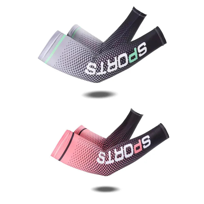 1/2pairs Summer Fashio Sunscreen Ice Silk Sleeve UV Sun Protection Cooling Anti-Slip Arm Sleeves Men Women Outdoor Sport Cycling from China