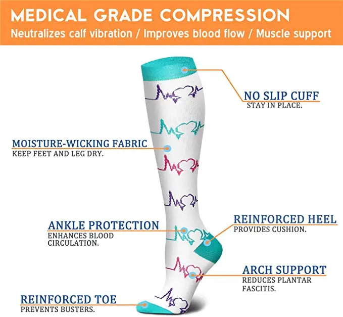 4 Pairs/Pack Compression Socks High Sports Socks