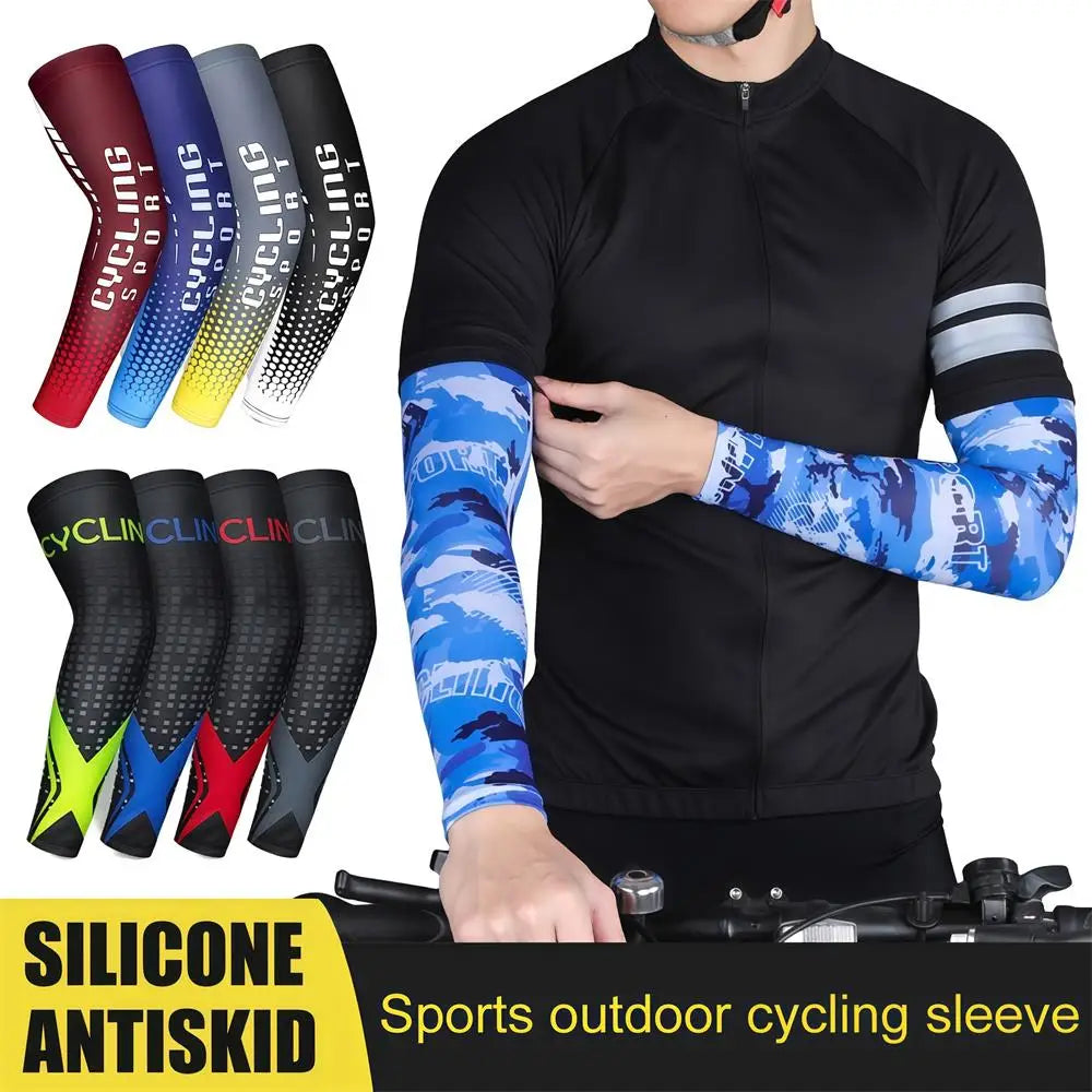 1Pair Ice Silk Cooling Arm Sleeves Anti-UV Sunburn Arm Cover for Running Cycling Driving Hiking Mountaineering Golf Sports from China