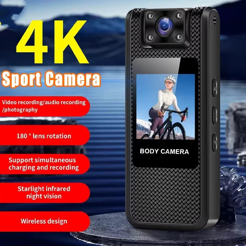 Smart Body Camera Wifi 4K HD Camera Infrared Night Vision Action Camera Outdoor Back Clip Mini Recording Camera from China