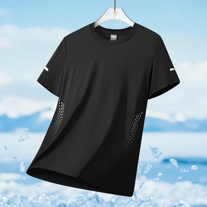 Reflective Quick Dry Short Sleeve Breathable Fitness Sports T-shirt
