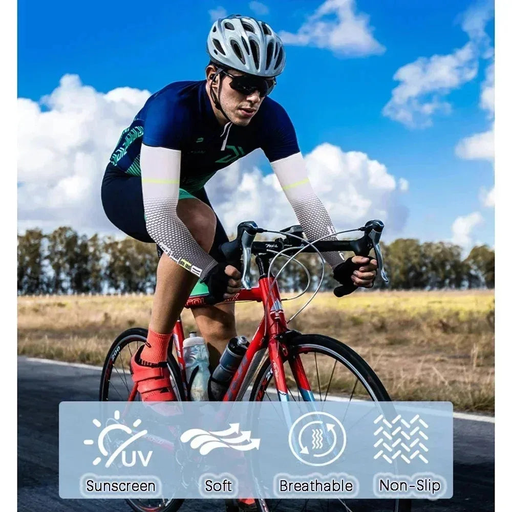 1 Pair Unisex Elastic Arm Sleeves UV Sun Protection Cooling Sports Sleeve for Summer Running Cycling and Outdoor Activities from China