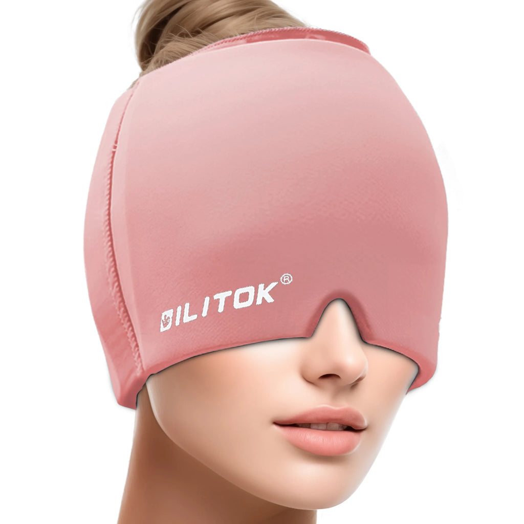 Migraine Headache Relief Cap, Gel Ice Head Wrap, Hot and Cold Therapy, Headache Eyes Mask for Sinus, Tension and Stress Relief