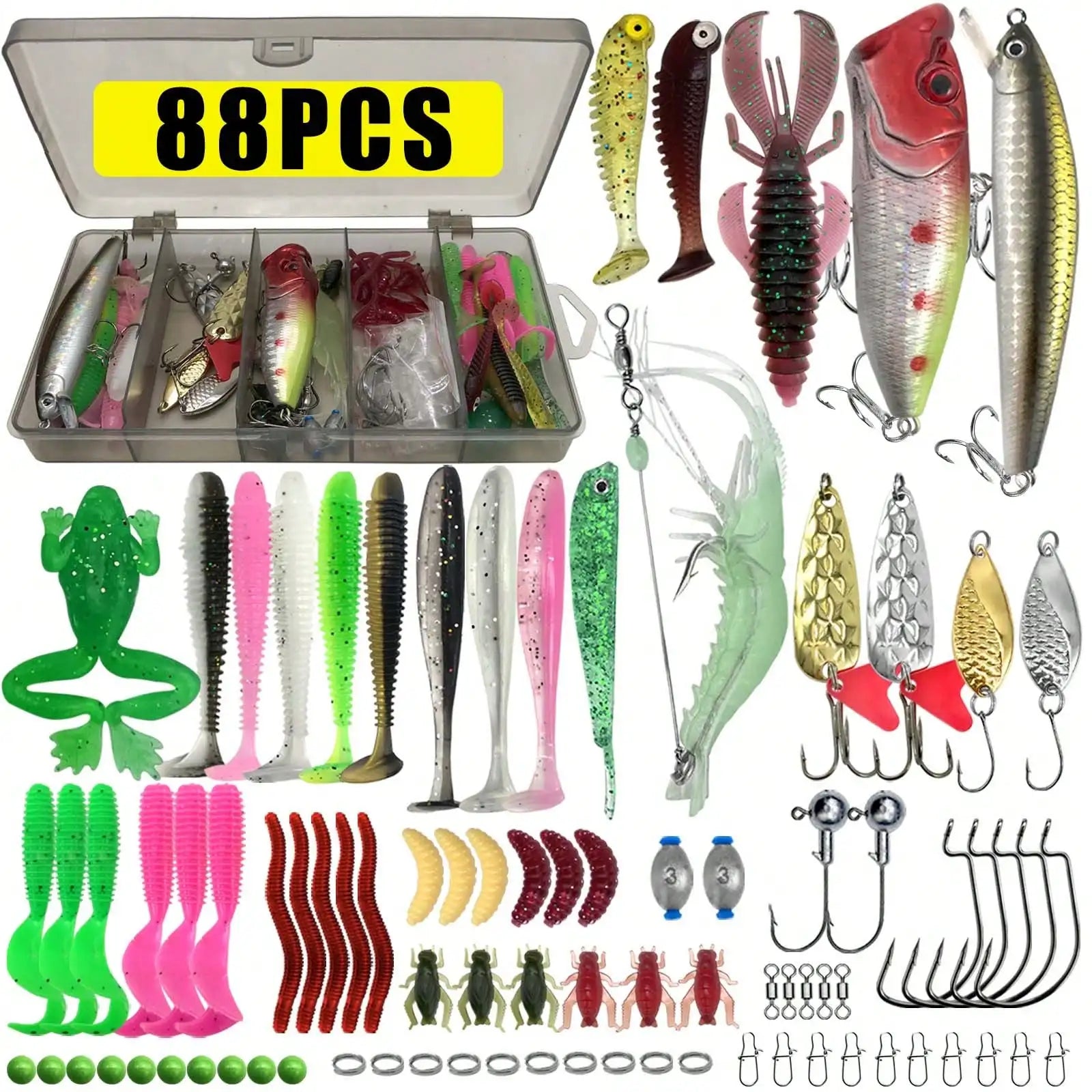 Multi-Size Mixed Fishing Lure Set Multi-Layer Storage Tackle Box Professional Bait Kit For Trout Perch Bass Outdoor Angling Gear