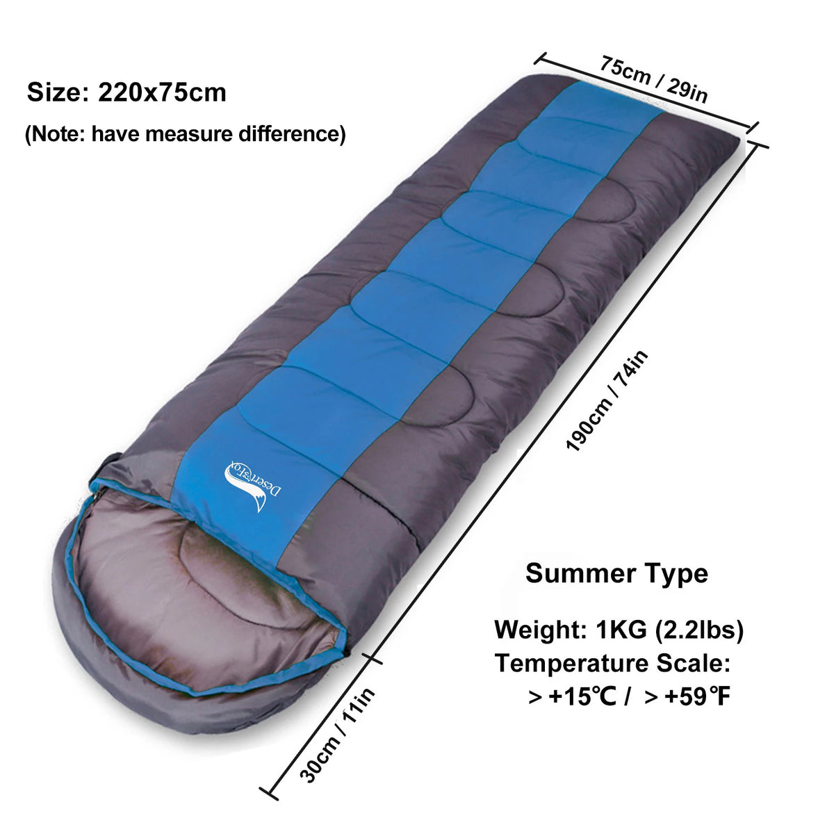 Desert&Fox Camping Sleeping Bag Lightweight 4 Season Warm & Cold Envelope Backpacking Sleeping Bag for Outdoor Traveling Hiking from China
