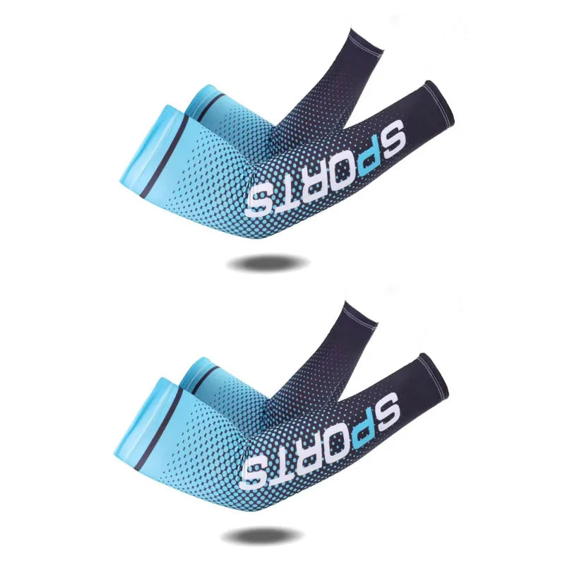 1/2pairs Summer Fashio Sunscreen Ice Silk Sleeve UV Sun Protection Cooling Anti-Slip Arm Sleeves Men Women Outdoor Sport Cycling from China