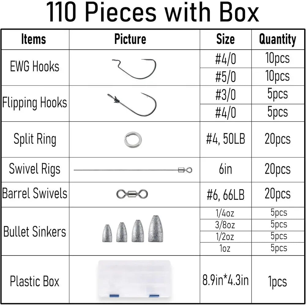 Fishing Kit:  Hooks, Punch Shot Rigs & Freshwater Sinkers