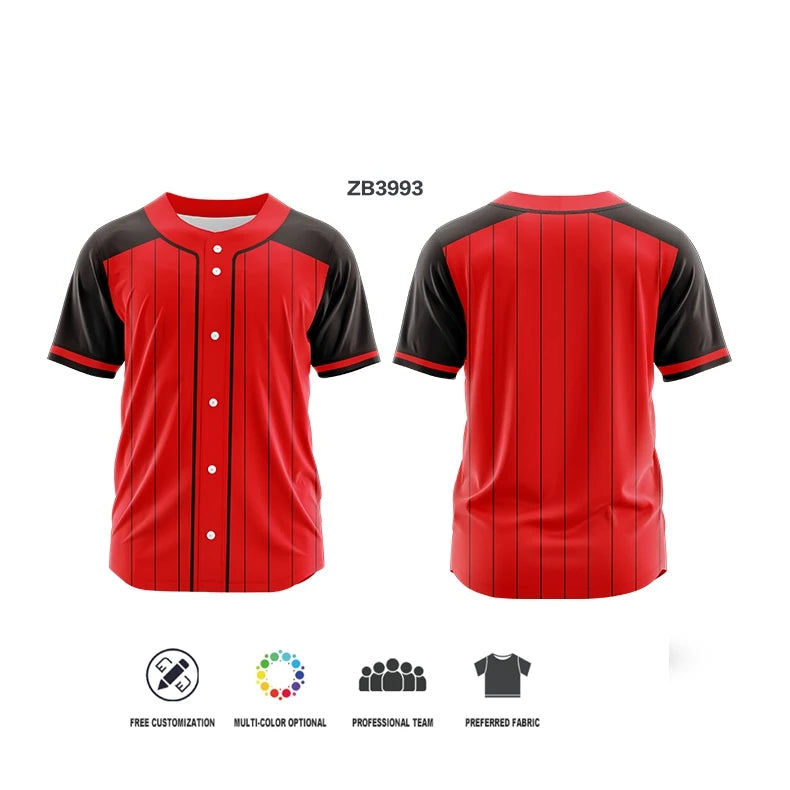 Custom Button Men Baseball Jersey Color Print Personal Team Name, Sponsor, Number