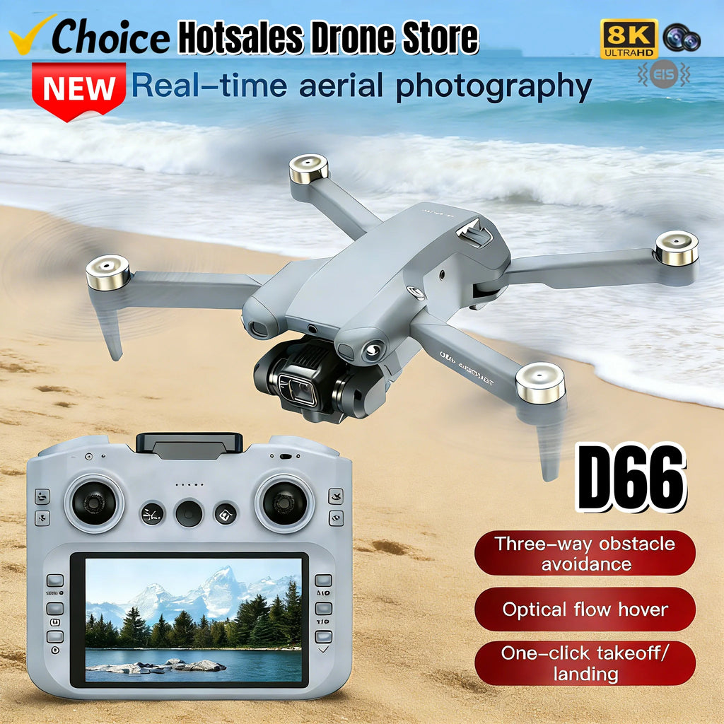 New D66 Drone with Large Screen Brushless Motor Obstacle Avoidance Remote Control Aircraft for Outdoor Entertainment from China