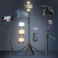Remote Control AI Face Tracking Selfie Stick Tripod with Light for iPhone and Android