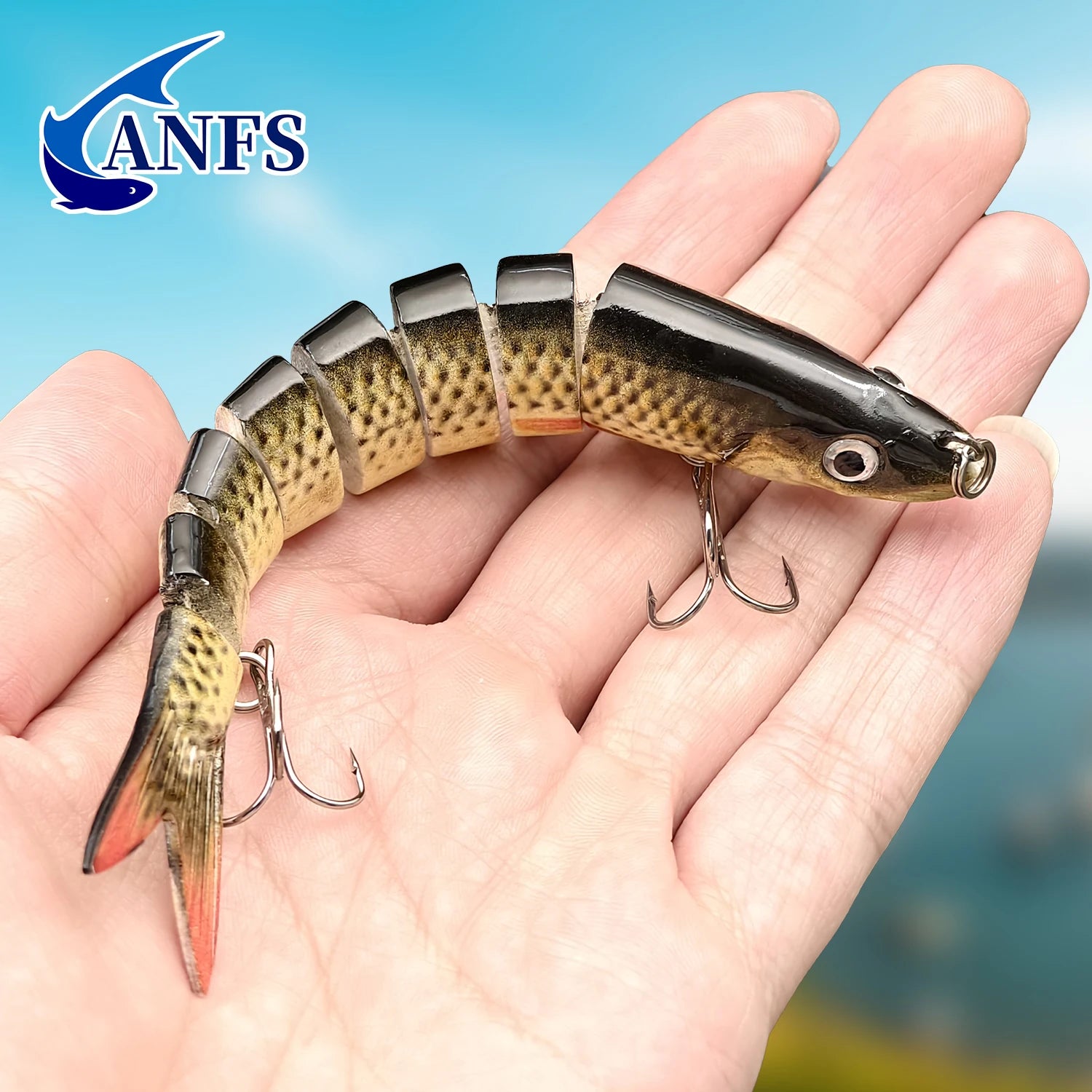 ANFS 5pcs Jointed Bait Fishing Lures Sinking Swimbait - Realistic Design Artificial Baits - Catch More Fish