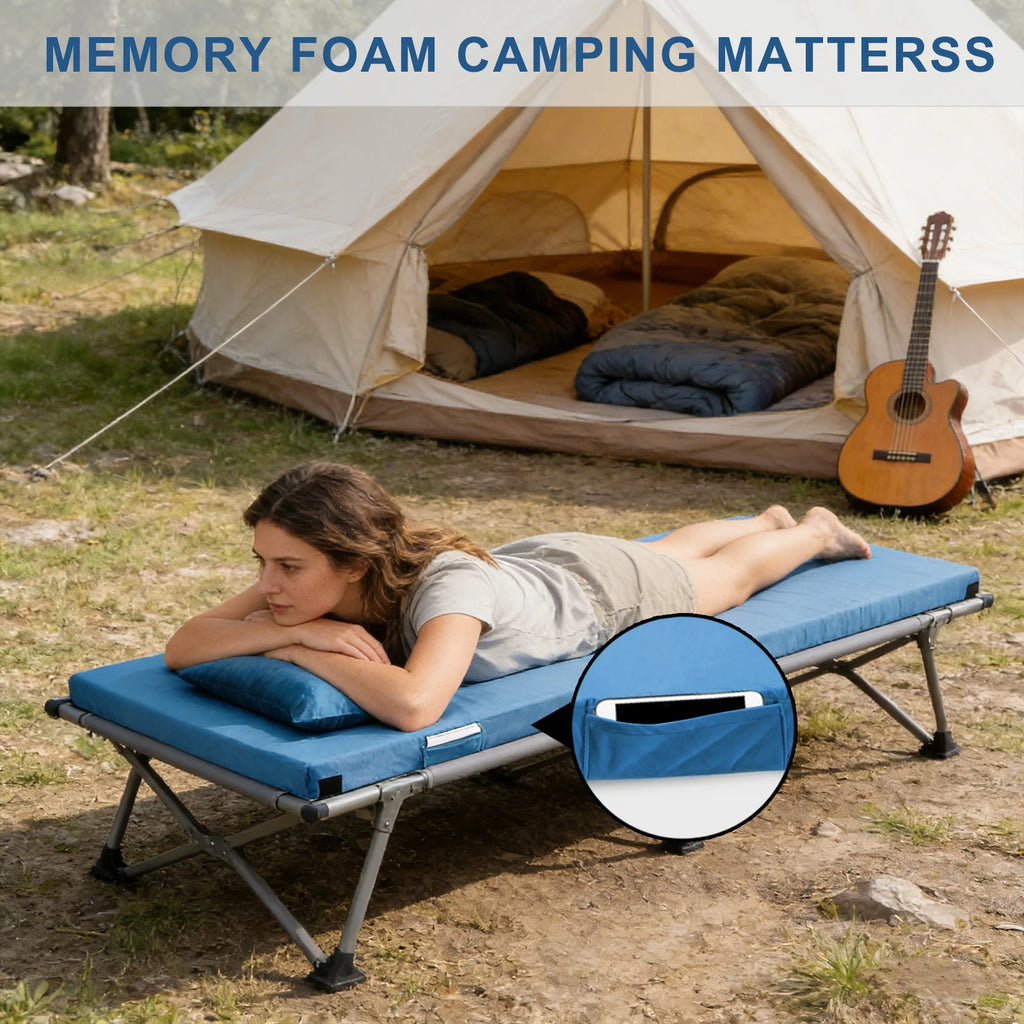 Memory Foam 3inch Sleeping Non-Slip Floor Camping Mattress Pad