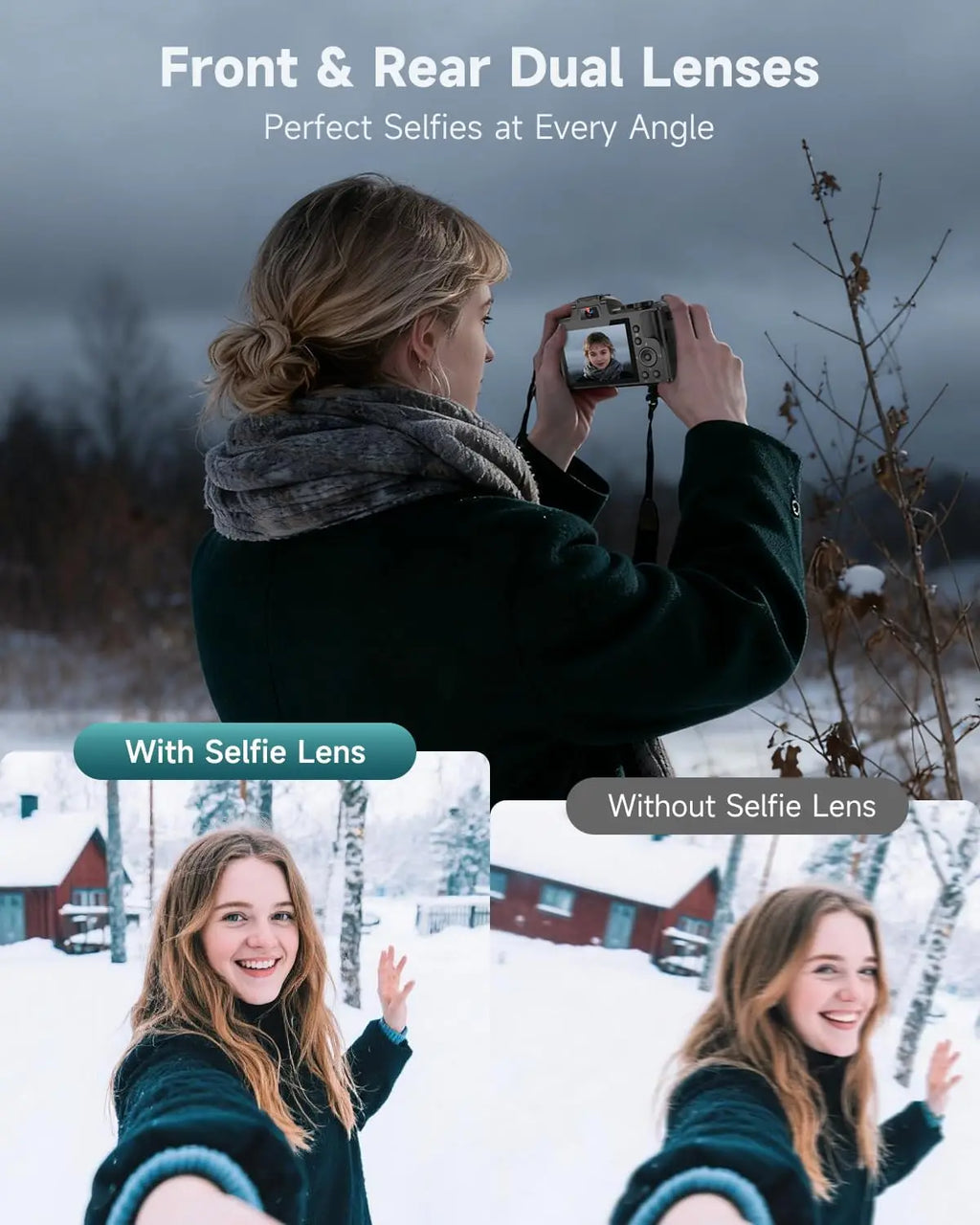 8K Digital Camera with WiFi, Vlogging, Autofocus, Touch Screen, Flash, Selfie Lens and 32GB