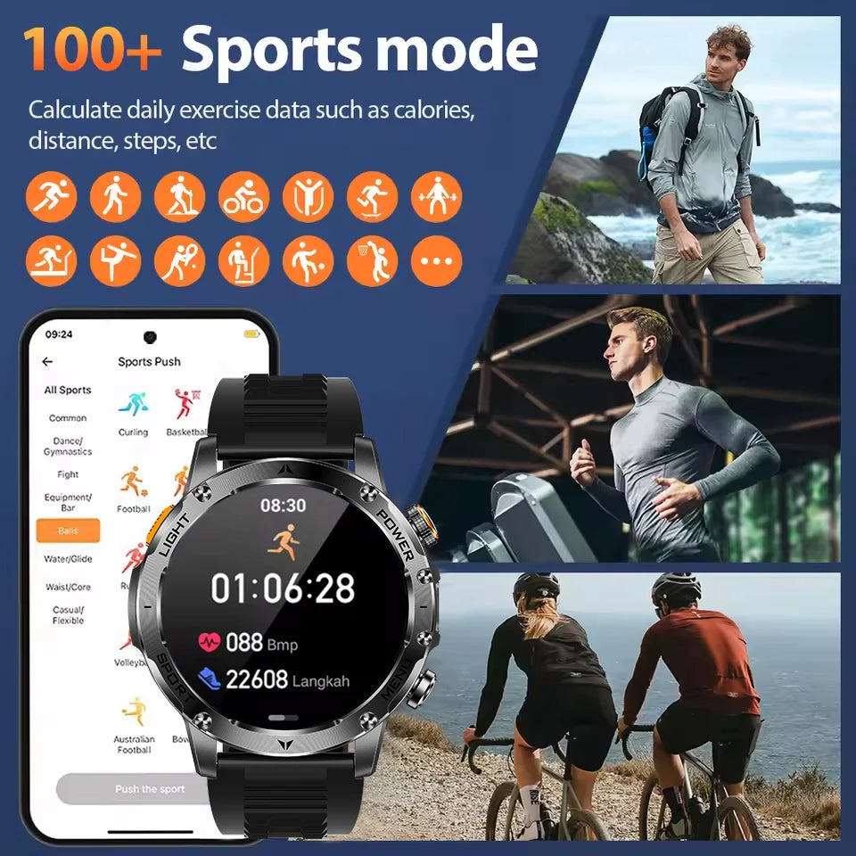 Durable Waterproof Smart Watch with Heart Rate, Bluetooth, GPS Tracker and Sports & Fitness